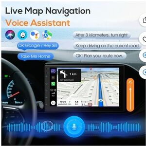 Haudio 7” Double Din Car Stereo with HD touchscreen CarPlay